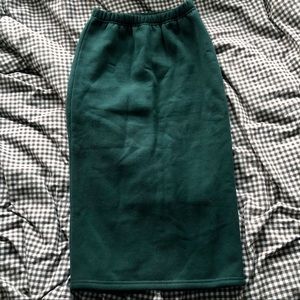 Green Midi Fleece Skirt